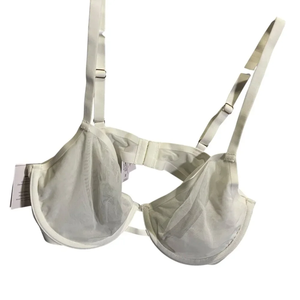 Auden Smooth Unlined Comfort Wire Demi Coverage‎ Bra 36C White - Picture 4 of 5